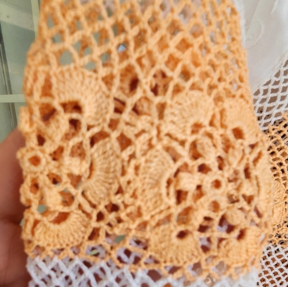 Vintage 70s LIM'S hand crocheted skirt with embroidered floral patches - Picture 9 of 10